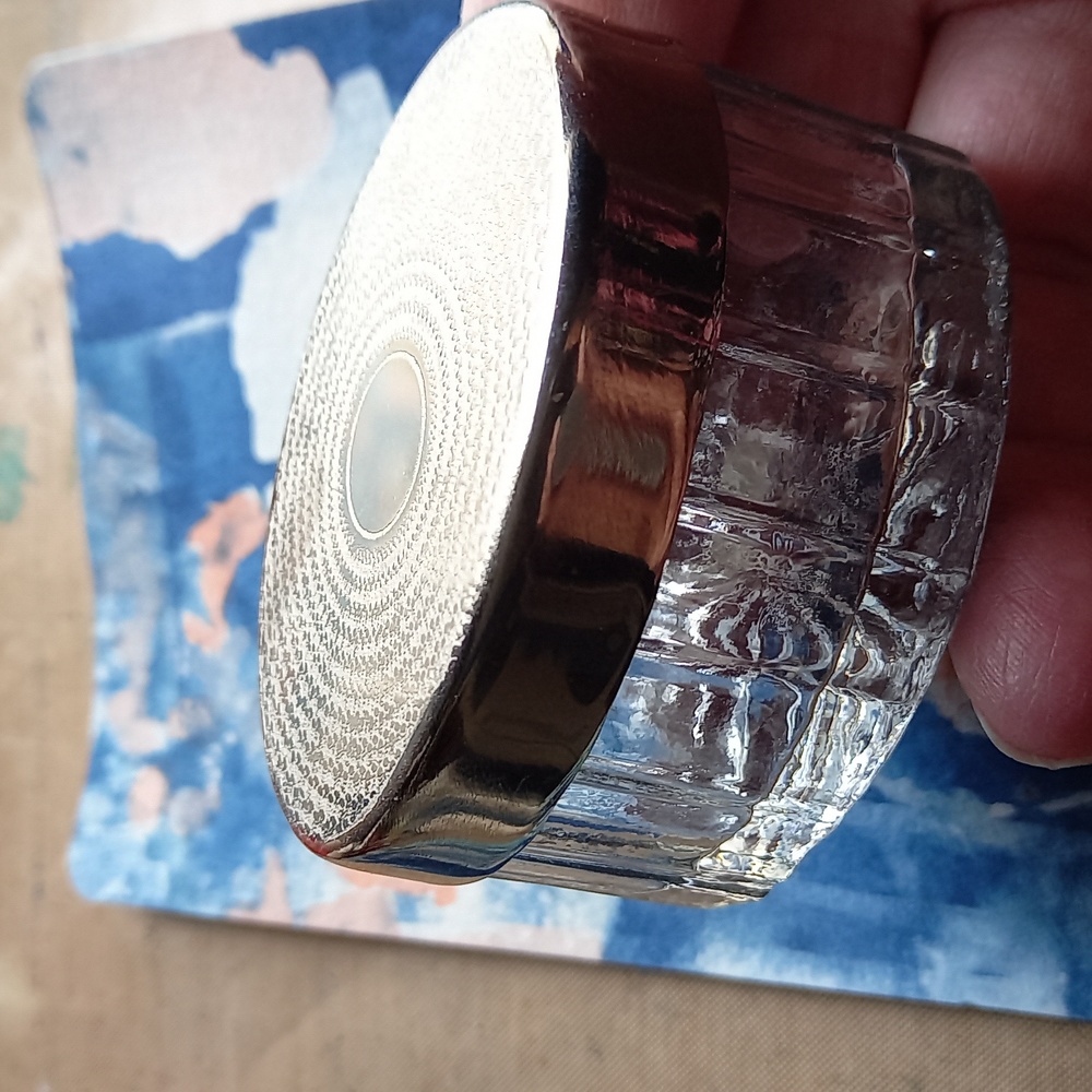 Vintage glass vanity container